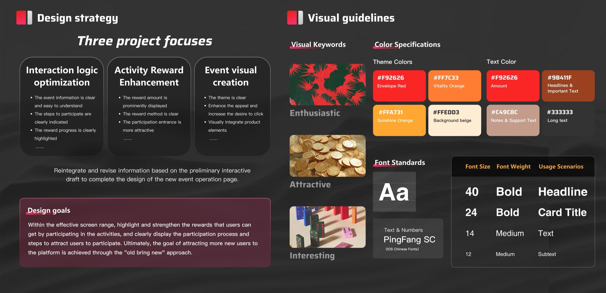 Design strategy and visual guidelines
